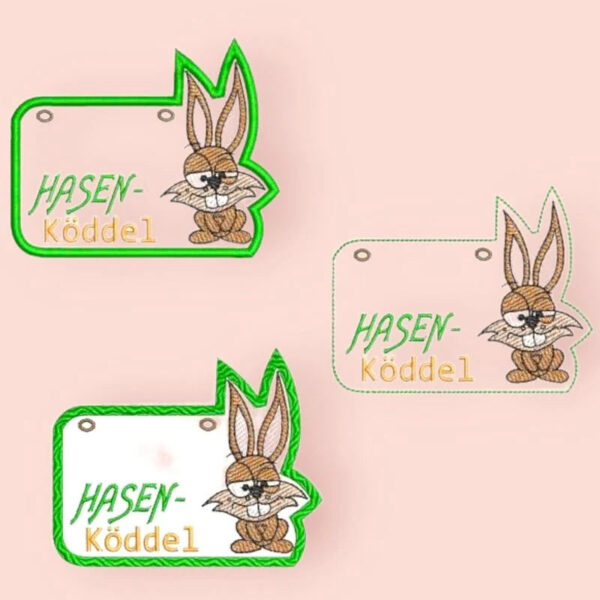 ITH Stickdatei Hase Anhänger