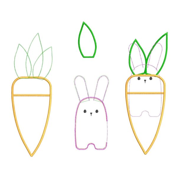 ITH Stickdatei Hase in Möhre