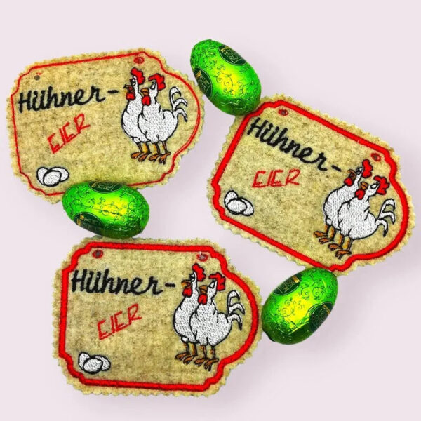 ITH Stickdatei Hühner Anhänger