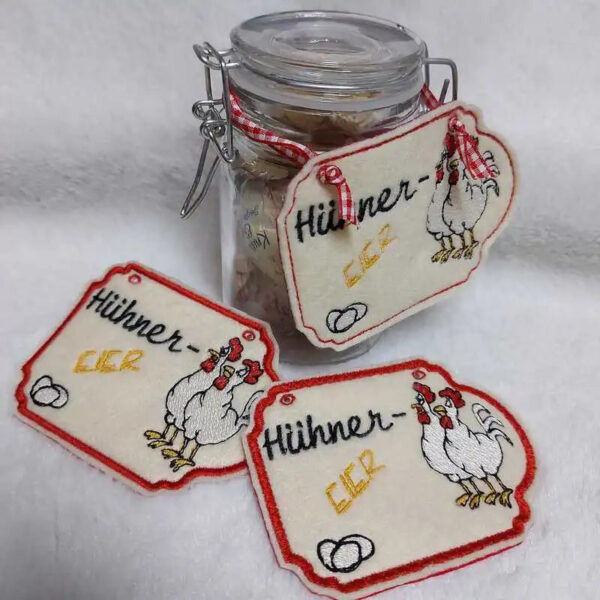 ITH Stickdatei Hühner Anhänger