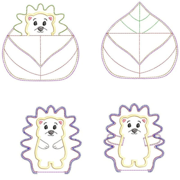 ITH Stickdatei Igel im Blatt