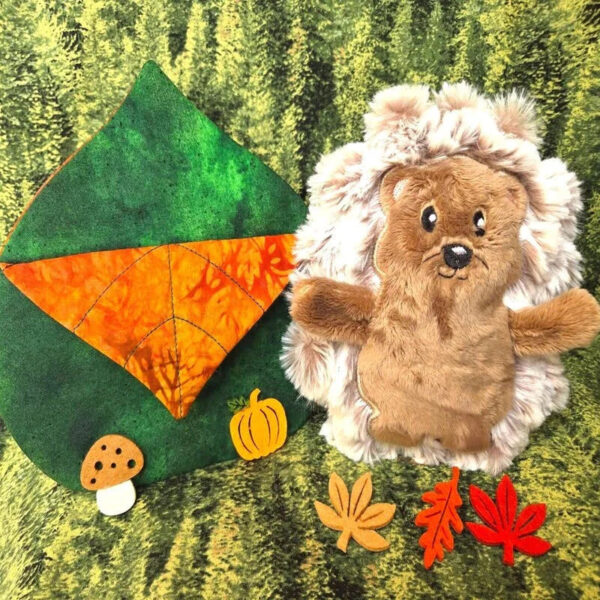 ITH Stickdatei Igel im Blatt