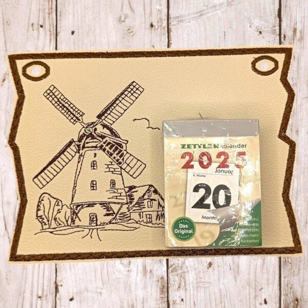 ITH Stickdatei Kalenderblatt Abreißkalender Größe 15x24cm