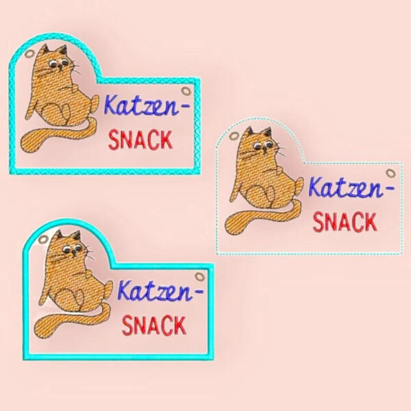 ITH Stickdatei Katze Anhänger