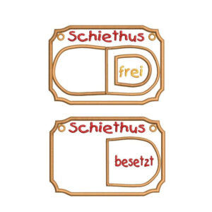 ITH Stickdatei Klodeckel-Schild