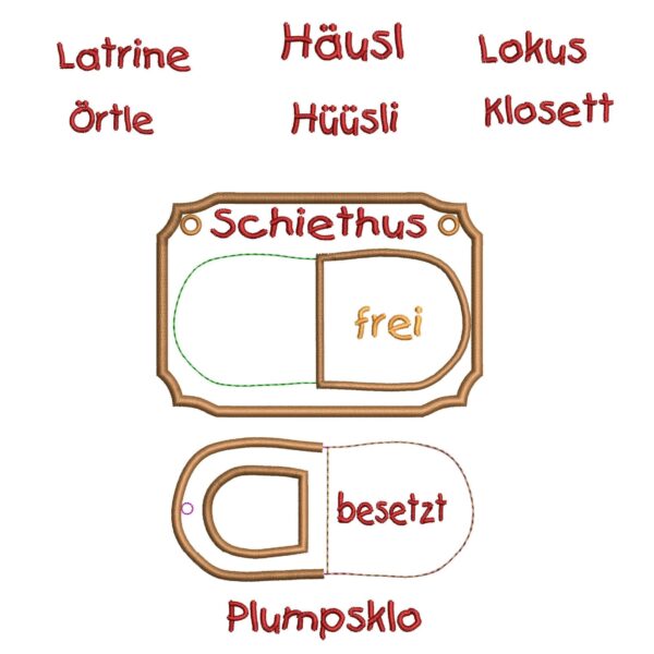 ITH Stickdatei Klodeckel-Schild