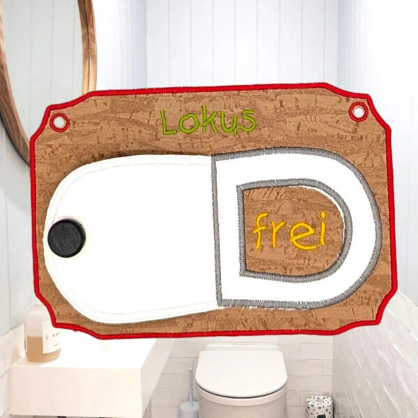 ITH Stickdatei Klodeckel-Schild