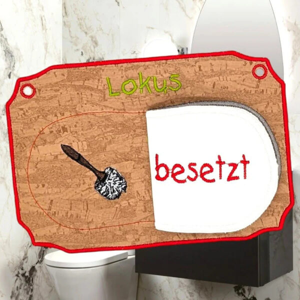 ITH Stickdatei Klodeckel-Schild