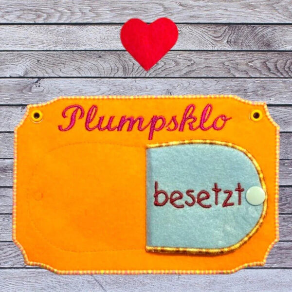 ITH Stickdatei Klodeckel-Schild