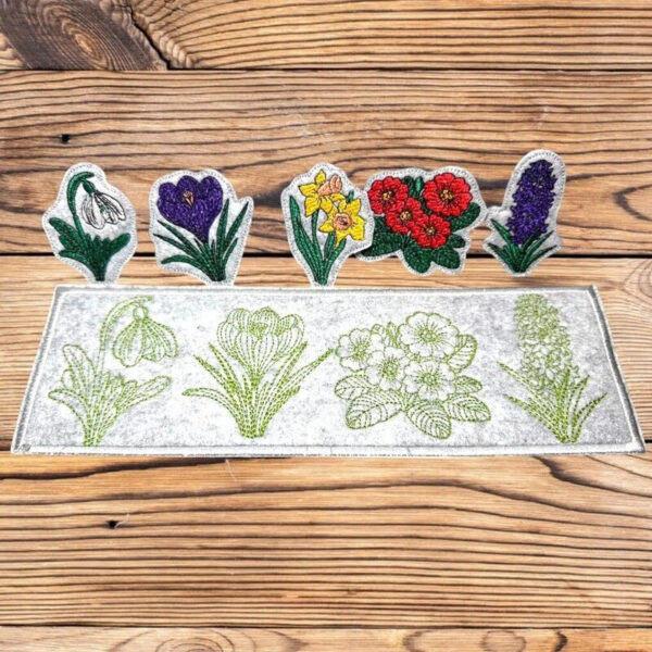 ITH Stickdatei Frühlingskranz 2026 🌸 Gesteck mit Blumen sticken