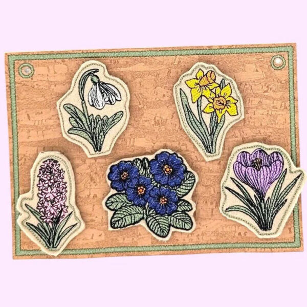 ITH Stickdatei Frühlingskranz 2026 🌸 Gesteck mit Blumen sticken