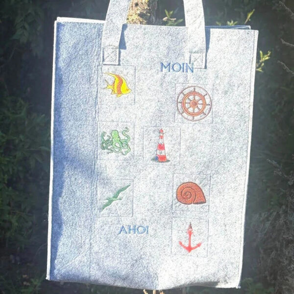 ITH Stickdatei Kranz und Schild Maritim