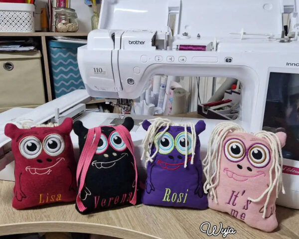 ITH Stickdatei Mini Kuschelmonster stiXX und StiXXie