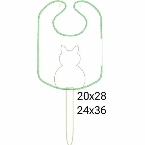 ITH Stickdatei Latz Druckknopf Katze