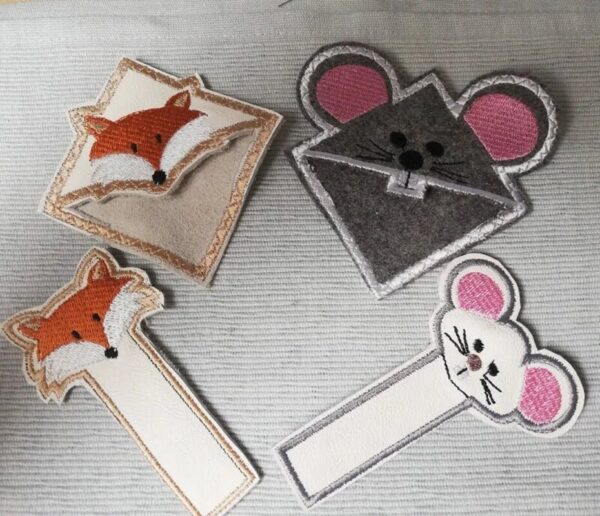 ITH Stickdatei Leseecken Lesezeichen