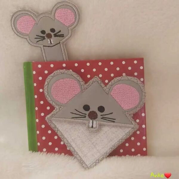 ITH Stickdatei Leseecken Lesezeichen