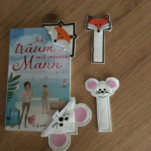 ITH Stickdatei Leseecken Lesezeichen