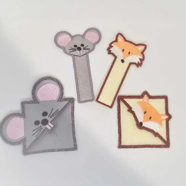 ITH Stickdatei Leseecken Lesezeichen