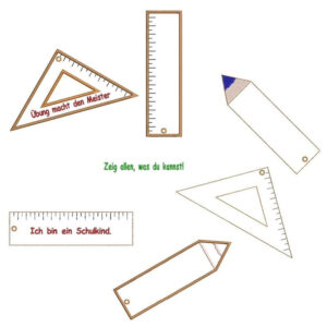 ITH Stickdatei Lesezeichen Schule