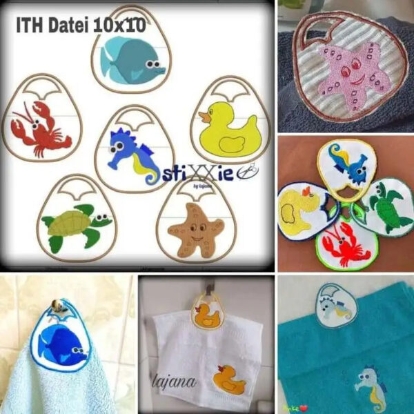 ITH Stickdatei Maritim Handtuchhänger Set