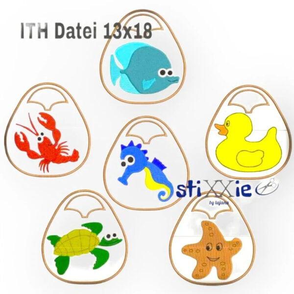 ITH Stickdatei Maritim Handtuchhänger Set