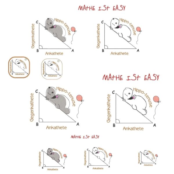 ITH Stickdatei Mathe Hippo