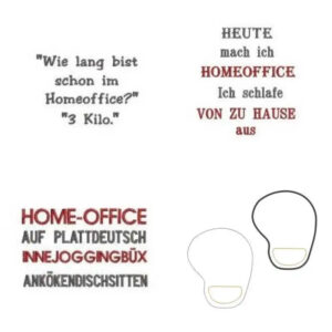 ITH Mousepad Stickdatei mit Sprüchen – 3 Größen