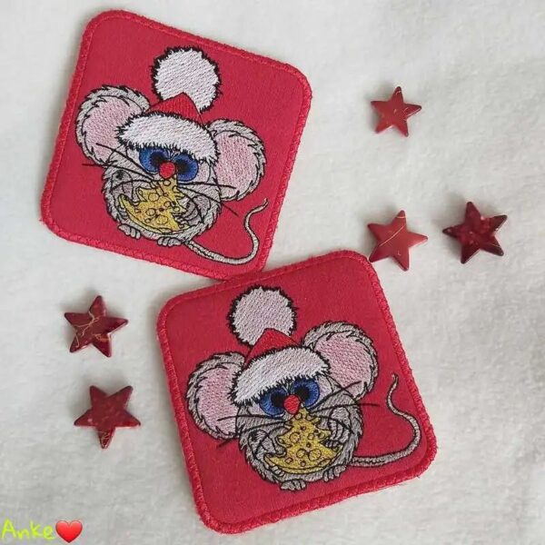 ITH Stickdatei Mugrug Weihnachtsmaus