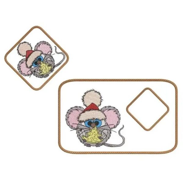 ITH Stickdatei Mugrug Weihnachtsmaus