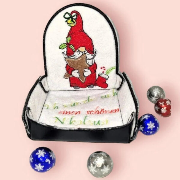 Wichtel Stickdatei Nikolaus mit Spruch