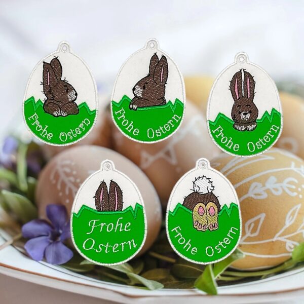 ITH Stickdatei Ostereier Hasen 2026 – 5 Motive