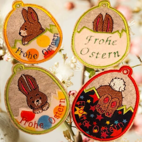 ITH Stickdatei Ostereier Hasen 2026 – 5 Motive