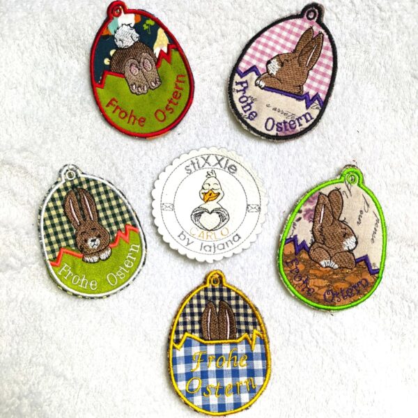 ITH Stickdatei Ostereier Hasen 2026 – 5 Motive