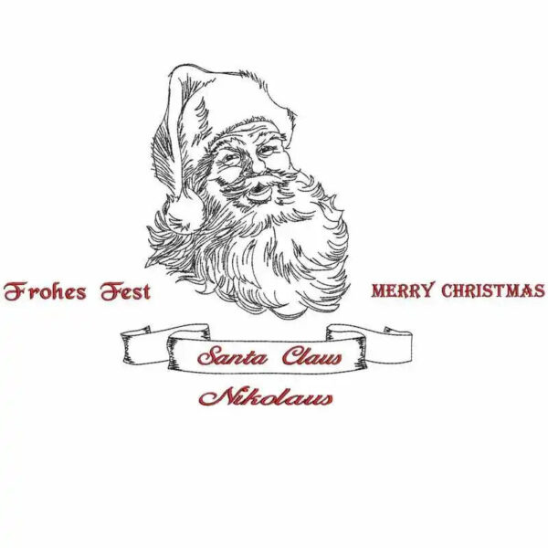 Stickdatei Santa Claus mit Schriftzügen
