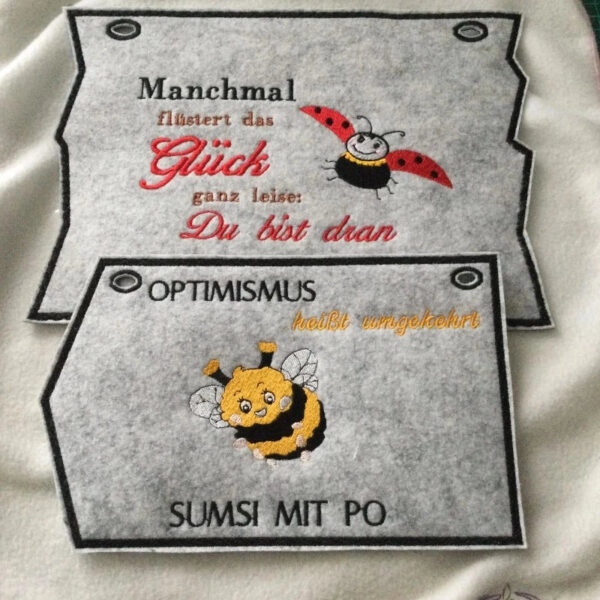 ITH Stickdatei Schilder Blanko