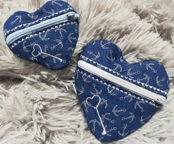 ITH Stickdatei Schlüsseltasche Herz