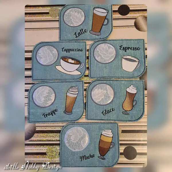 ITH Stickdatei Set Tassenlounge Kaffee und Einzelmotive