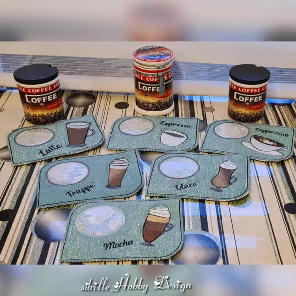 ITH Stickdatei Set Tassenlounge Kaffee und Einzelmotive