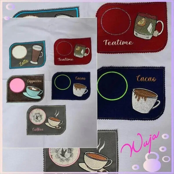 ITH Stickdatei Set Tassenlounge Kaffee und Einzelmotive