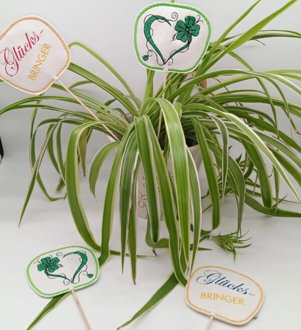 ITH Stickdatei Stabfigur und Stickdatei Glücksklee