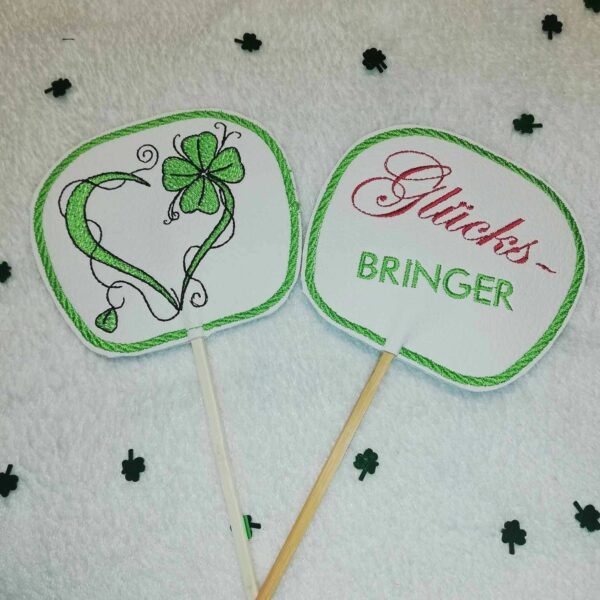 ITH Stickdatei Stabfigur und Stickdatei Glücksklee