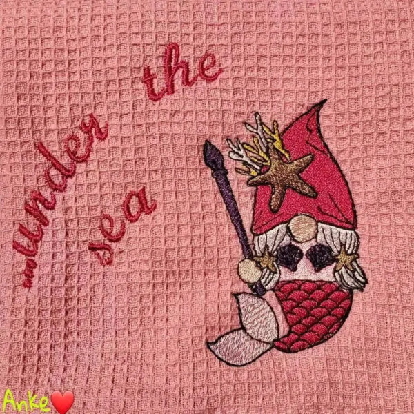 ITH Stickdatei Stabfigur und Vollstick Wichtel unter dem Meer