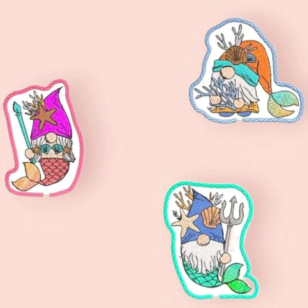 ITH Stickdatei Stabfigur und Vollstick Wichtel unter dem Meer