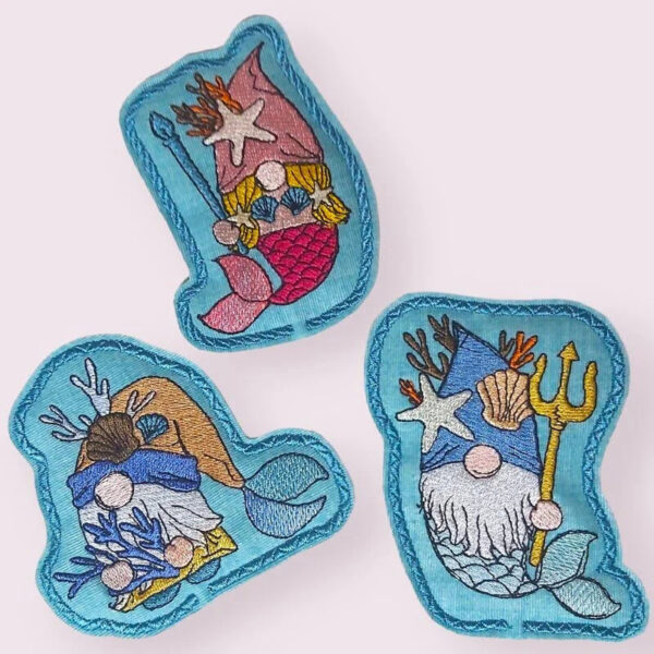 ITH Stickdatei Stabfigur und Vollstick Wichtel unter dem Meer