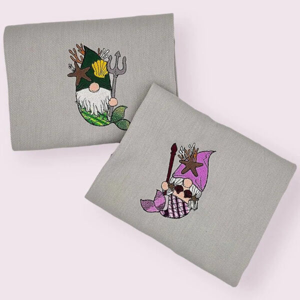 ITH Stickdatei Stabfigur und Vollstick Wichtel unter dem Meer