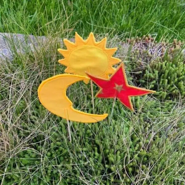 ITH Stickdatei Stabfiguren Sonne Mond Stern