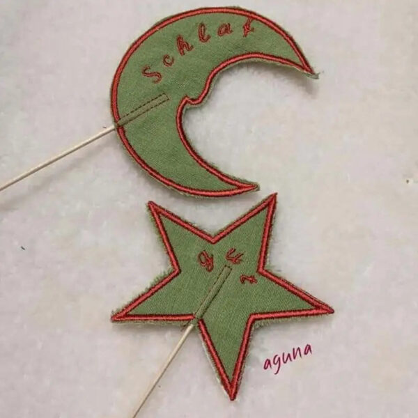 ITH Stickdatei Stabfiguren Sonne Mond Stern