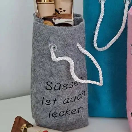 ITH Stickdatei Tasche Filz Flaschentaschen