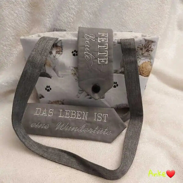 ITH Stickdatei Tasche mit Lasche Blanko eckig