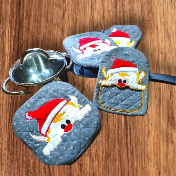 ITH Stickdatei Topfhandschuh Weihnachtsmotive